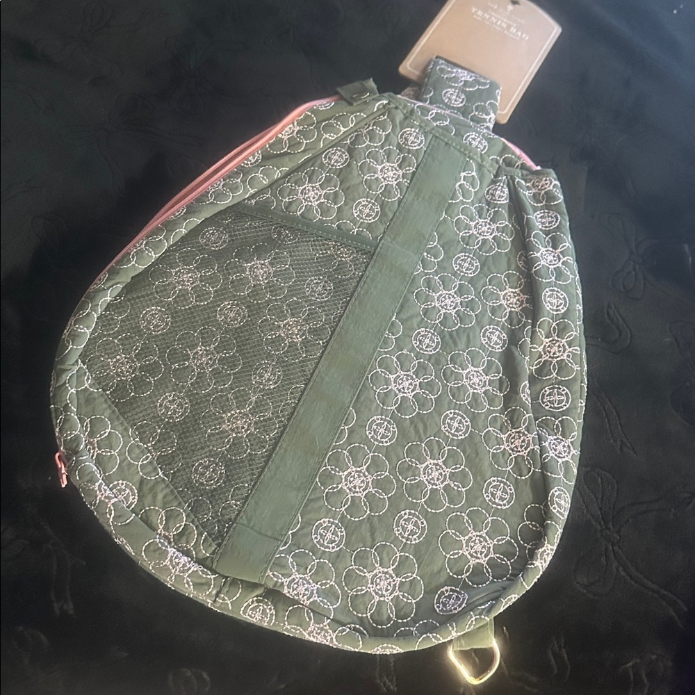 Trendy Olive Green and Pink Women's Bag ideal for tennis or pickle ball BNWT